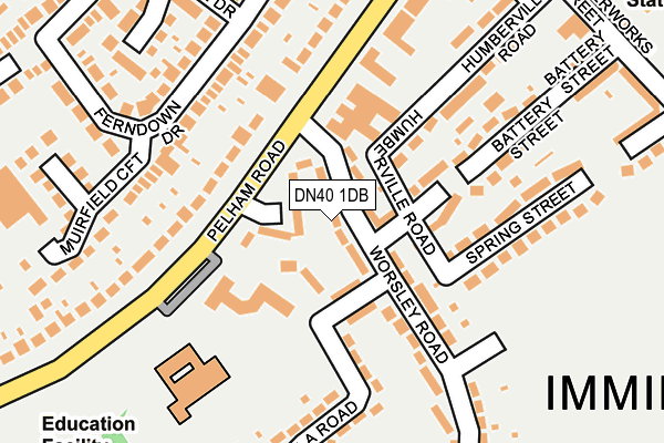 DN40 1DB map - OS OpenMap – Local (Ordnance Survey)