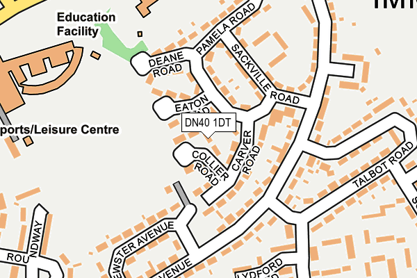 DN40 1DT map - OS OpenMap – Local (Ordnance Survey)