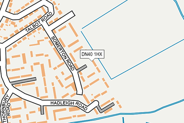 DN40 1HX map - OS OpenMap – Local (Ordnance Survey)
