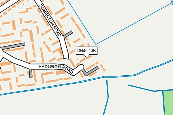 DN40 1JB map - OS OpenMap – Local (Ordnance Survey)
