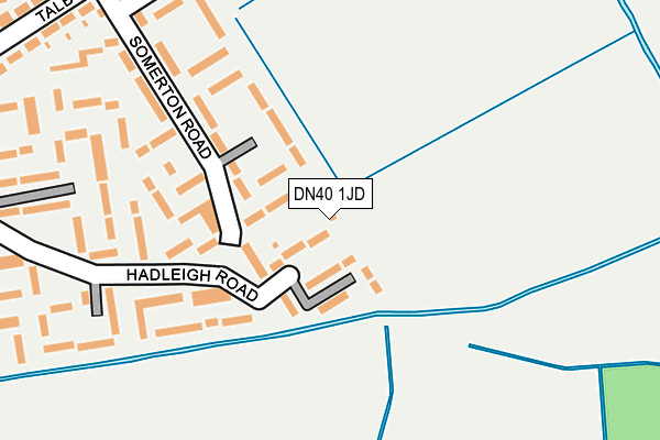 DN40 1JD map - OS OpenMap – Local (Ordnance Survey)