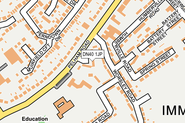 DN40 1JP map - OS OpenMap – Local (Ordnance Survey)