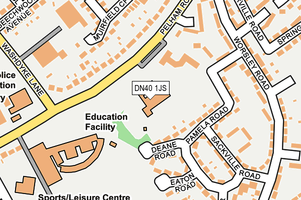 DN40 1JS map - OS OpenMap – Local (Ordnance Survey)
