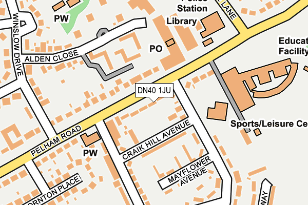 DN40 1JU map - OS OpenMap – Local (Ordnance Survey)