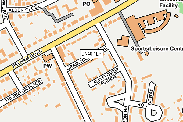 DN40 1LP map - OS OpenMap – Local (Ordnance Survey)