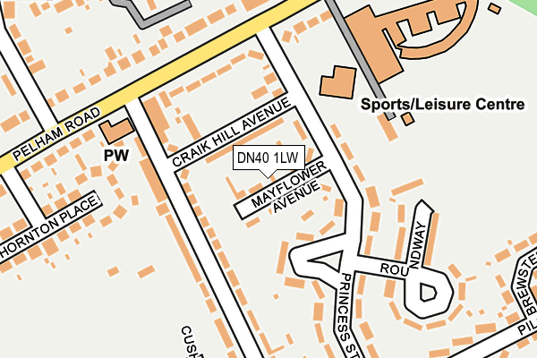 DN40 1LW map - OS OpenMap – Local (Ordnance Survey)
