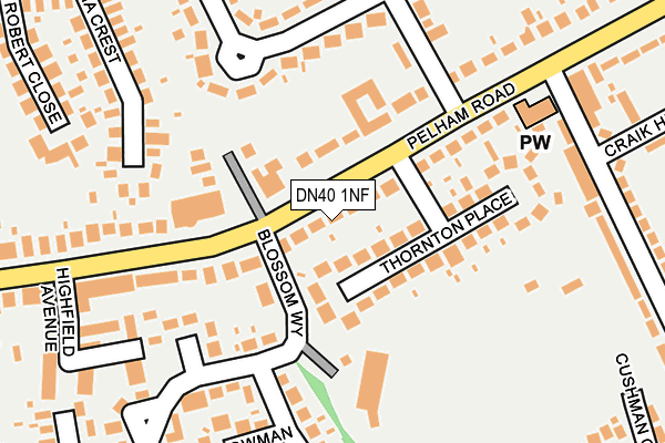 DN40 1NF map - OS OpenMap – Local (Ordnance Survey)
