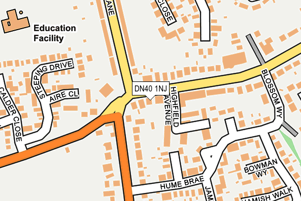 DN40 1NJ map - OS OpenMap – Local (Ordnance Survey)