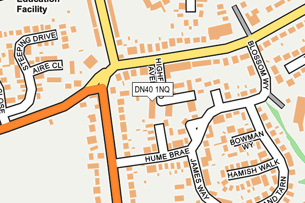 DN40 1NQ map - OS OpenMap – Local (Ordnance Survey)