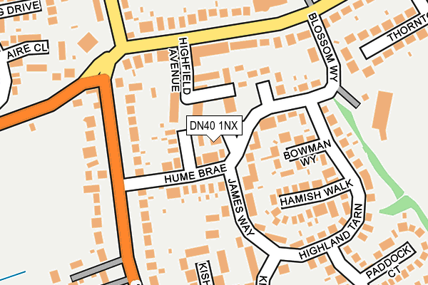DN40 1NX map - OS OpenMap – Local (Ordnance Survey)