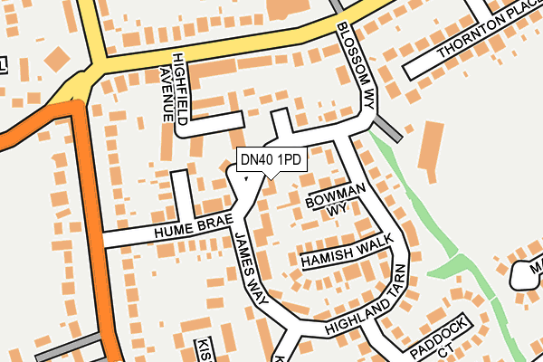 DN40 1PD map - OS OpenMap – Local (Ordnance Survey)
