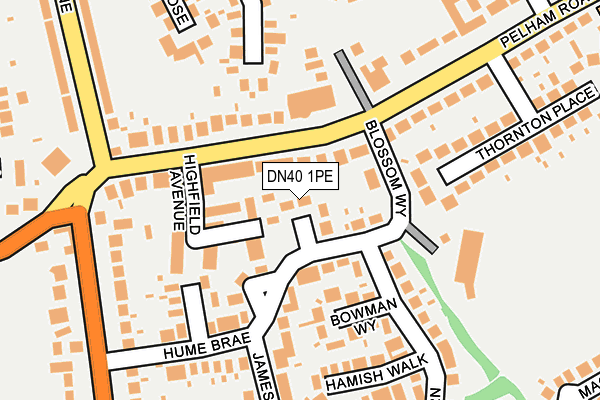 DN40 1PE map - OS OpenMap – Local (Ordnance Survey)