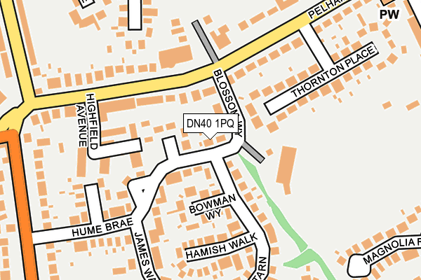 DN40 1PQ map - OS OpenMap – Local (Ordnance Survey)