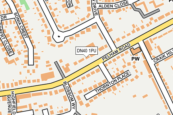 DN40 1PU map - OS OpenMap – Local (Ordnance Survey)