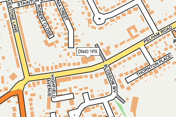 DN40 1PX map - OS OpenMap – Local (Ordnance Survey)