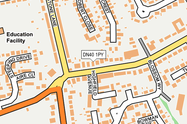 DN40 1PY map - OS OpenMap – Local (Ordnance Survey)
