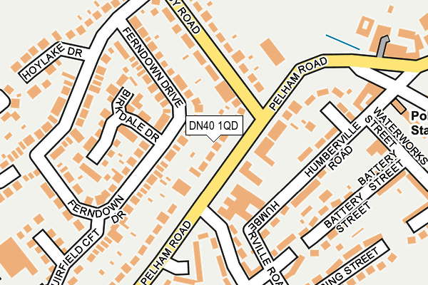 DN40 1QD map - OS OpenMap – Local (Ordnance Survey)