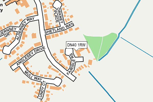 DN40 1RW map - OS OpenMap – Local (Ordnance Survey)