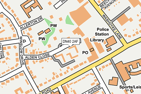 DN40 2AF map - OS OpenMap – Local (Ordnance Survey)