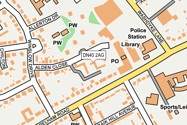 DN40 2AG map - OS OpenMap – Local (Ordnance Survey)