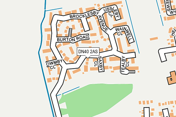 DN40 2AS map - OS OpenMap – Local (Ordnance Survey)