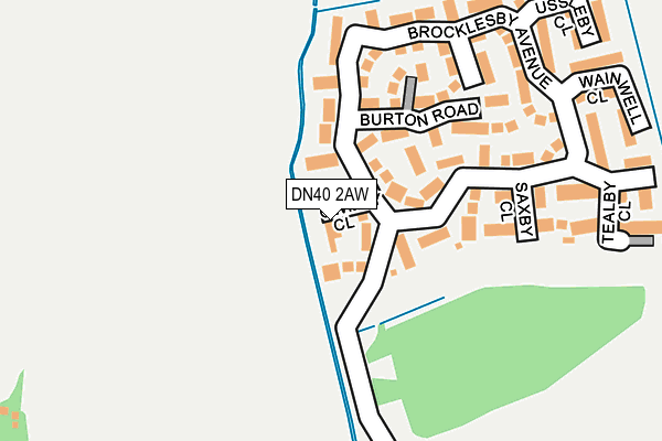 DN40 2AW map - OS OpenMap – Local (Ordnance Survey)