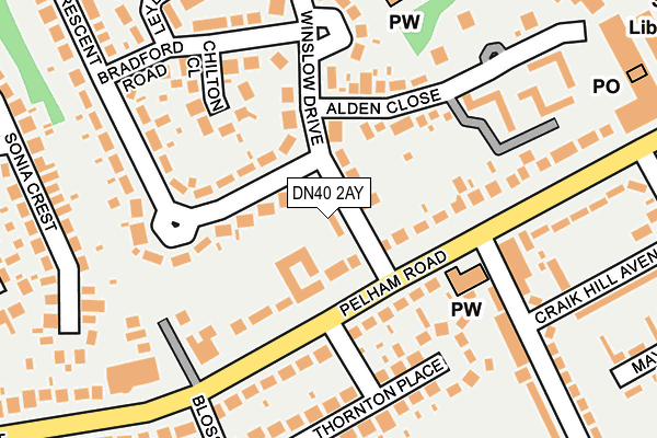 DN40 2AY map - OS OpenMap – Local (Ordnance Survey)