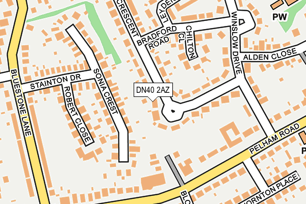 DN40 2AZ map - OS OpenMap – Local (Ordnance Survey)