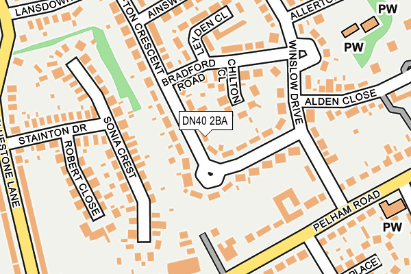 DN40 2BA map - OS OpenMap – Local (Ordnance Survey)