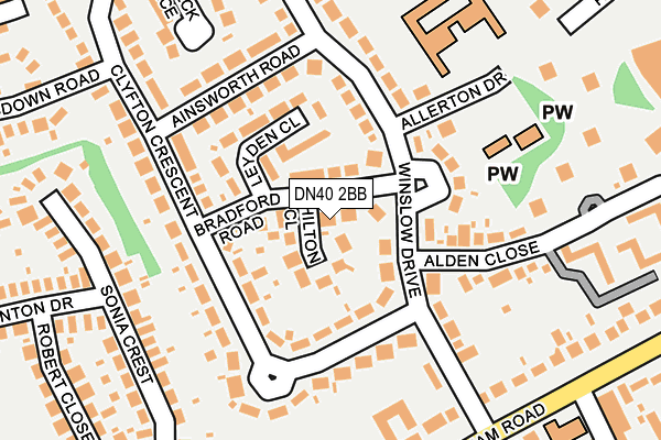 DN40 2BB map - OS OpenMap – Local (Ordnance Survey)