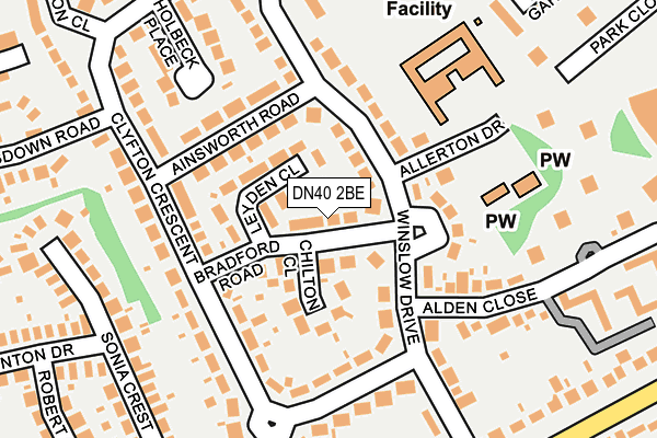 DN40 2BE map - OS OpenMap – Local (Ordnance Survey)