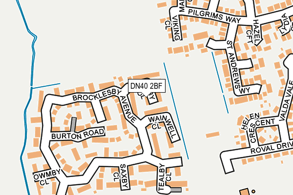 DN40 2BF map - OS OpenMap – Local (Ordnance Survey)