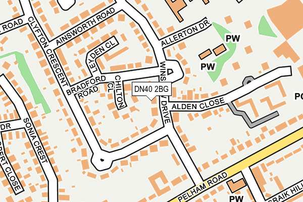 DN40 2BG map - OS OpenMap – Local (Ordnance Survey)