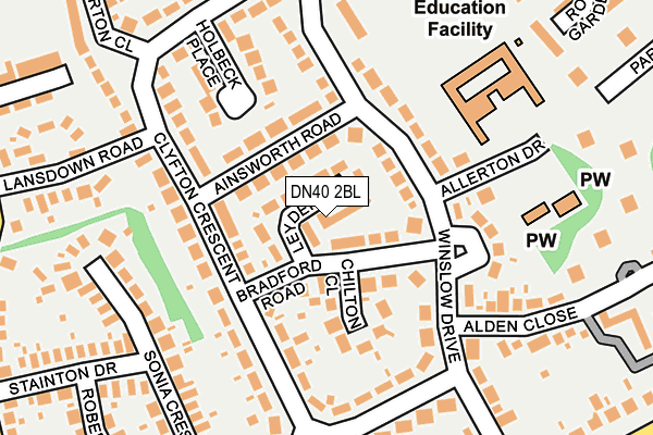 DN40 2BL map - OS OpenMap – Local (Ordnance Survey)
