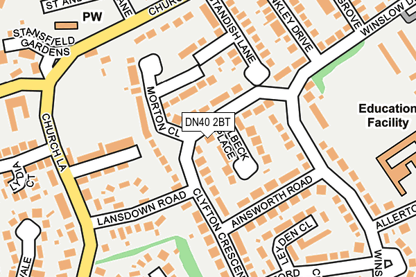 DN40 2BT map - OS OpenMap – Local (Ordnance Survey)