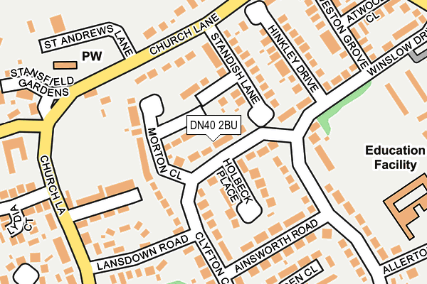 DN40 2BU map - OS OpenMap – Local (Ordnance Survey)