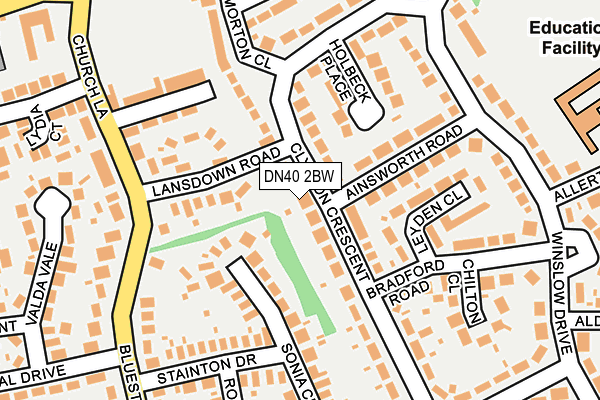 DN40 2BW map - OS OpenMap – Local (Ordnance Survey)