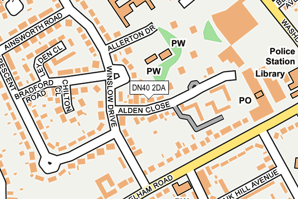 DN40 2DA map - OS OpenMap – Local (Ordnance Survey)