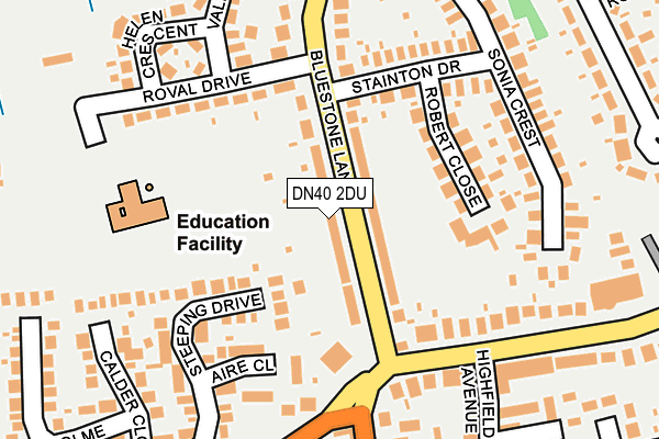 DN40 2DU map - OS OpenMap – Local (Ordnance Survey)