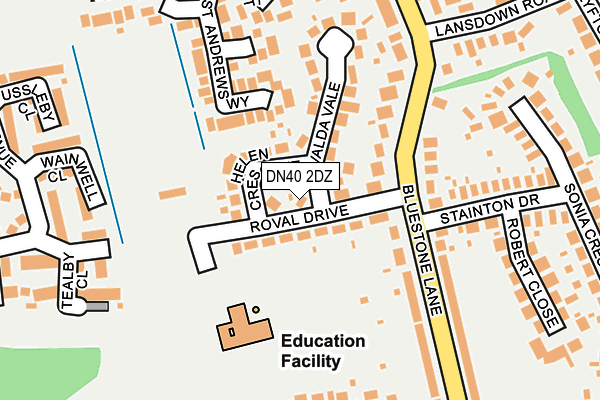 DN40 2DZ map - OS OpenMap – Local (Ordnance Survey)