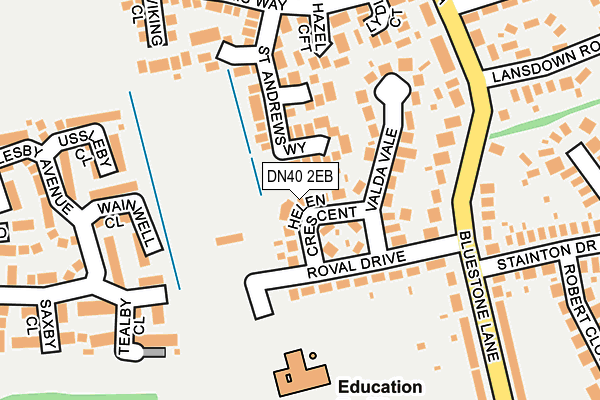 DN40 2EB map - OS OpenMap – Local (Ordnance Survey)