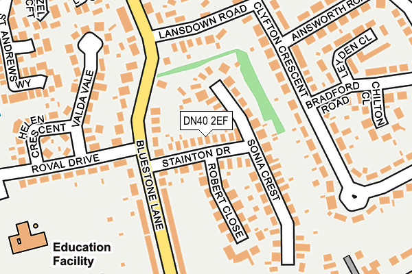 DN40 2EF map - OS OpenMap – Local (Ordnance Survey)