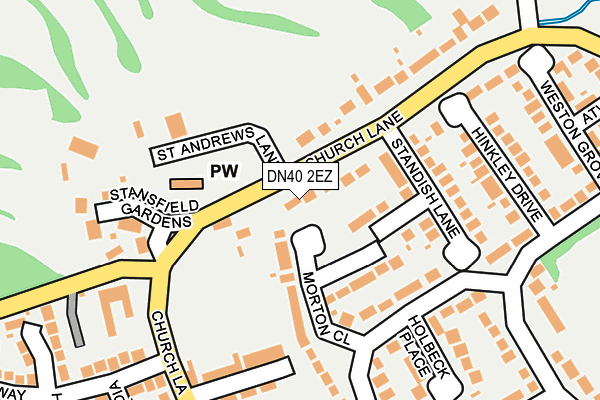 DN40 2EZ map - OS OpenMap – Local (Ordnance Survey)