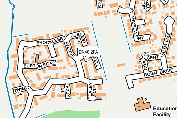 DN40 2FA map - OS OpenMap – Local (Ordnance Survey)