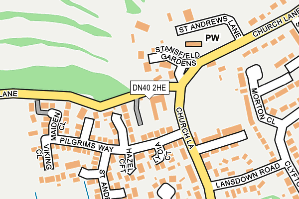 DN40 2HE map - OS OpenMap – Local (Ordnance Survey)