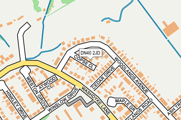 DN40 2JD map - OS OpenMap – Local (Ordnance Survey)