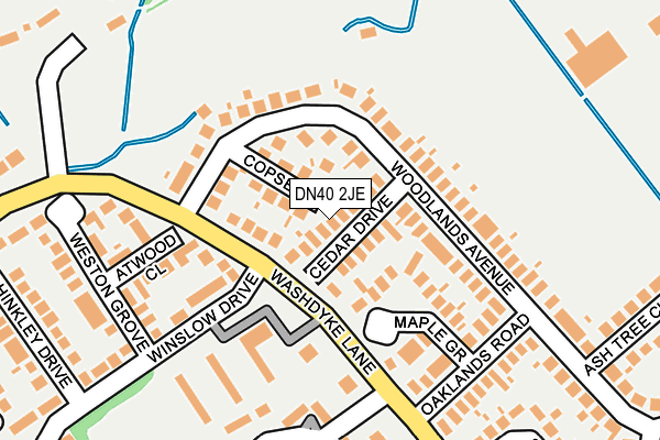 DN40 2JE map - OS OpenMap – Local (Ordnance Survey)