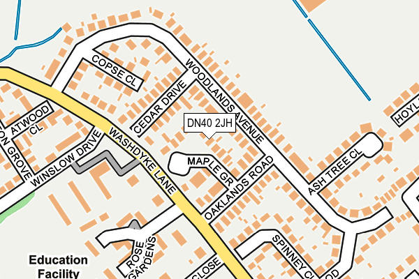 DN40 2JH map - OS OpenMap – Local (Ordnance Survey)