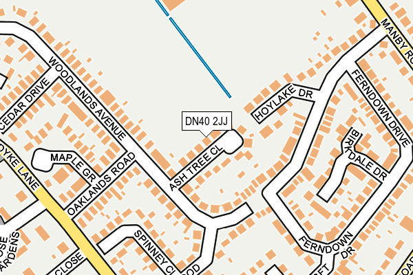 DN40 2JJ map - OS OpenMap – Local (Ordnance Survey)