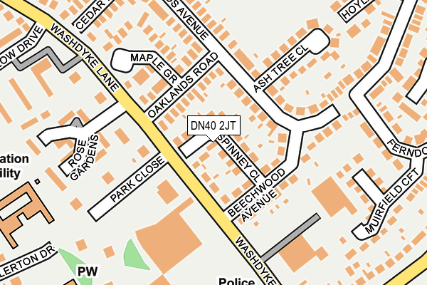 DN40 2JT map - OS OpenMap – Local (Ordnance Survey)